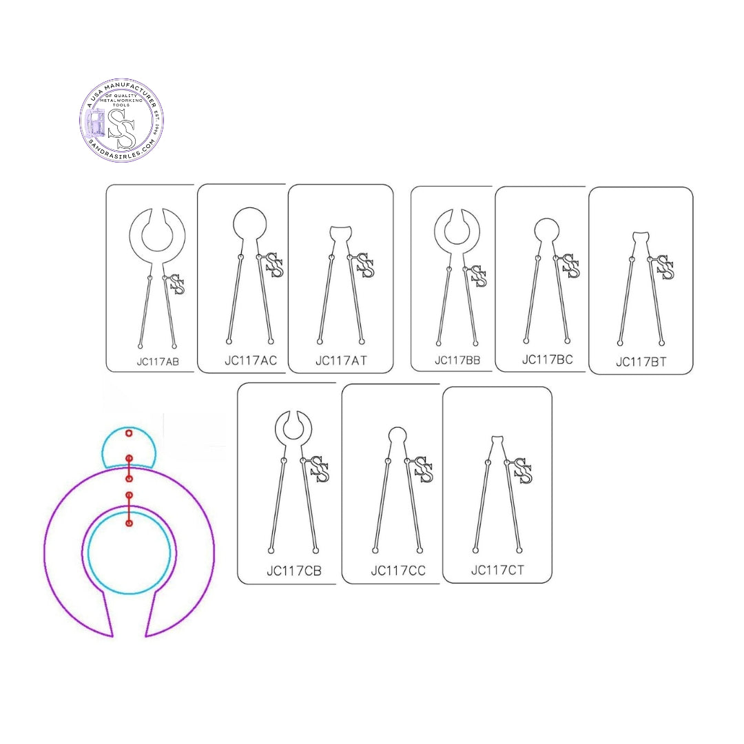 PANCAKE DIE JC117 3 PIECE JEWELRY COMPONENTS